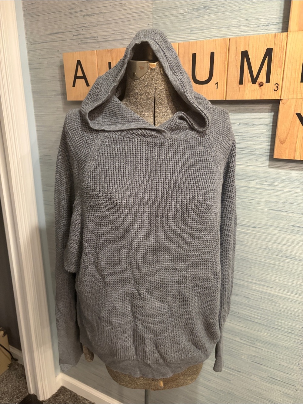 Cynthia Rowley Light Gray Hooded Knit Sweater